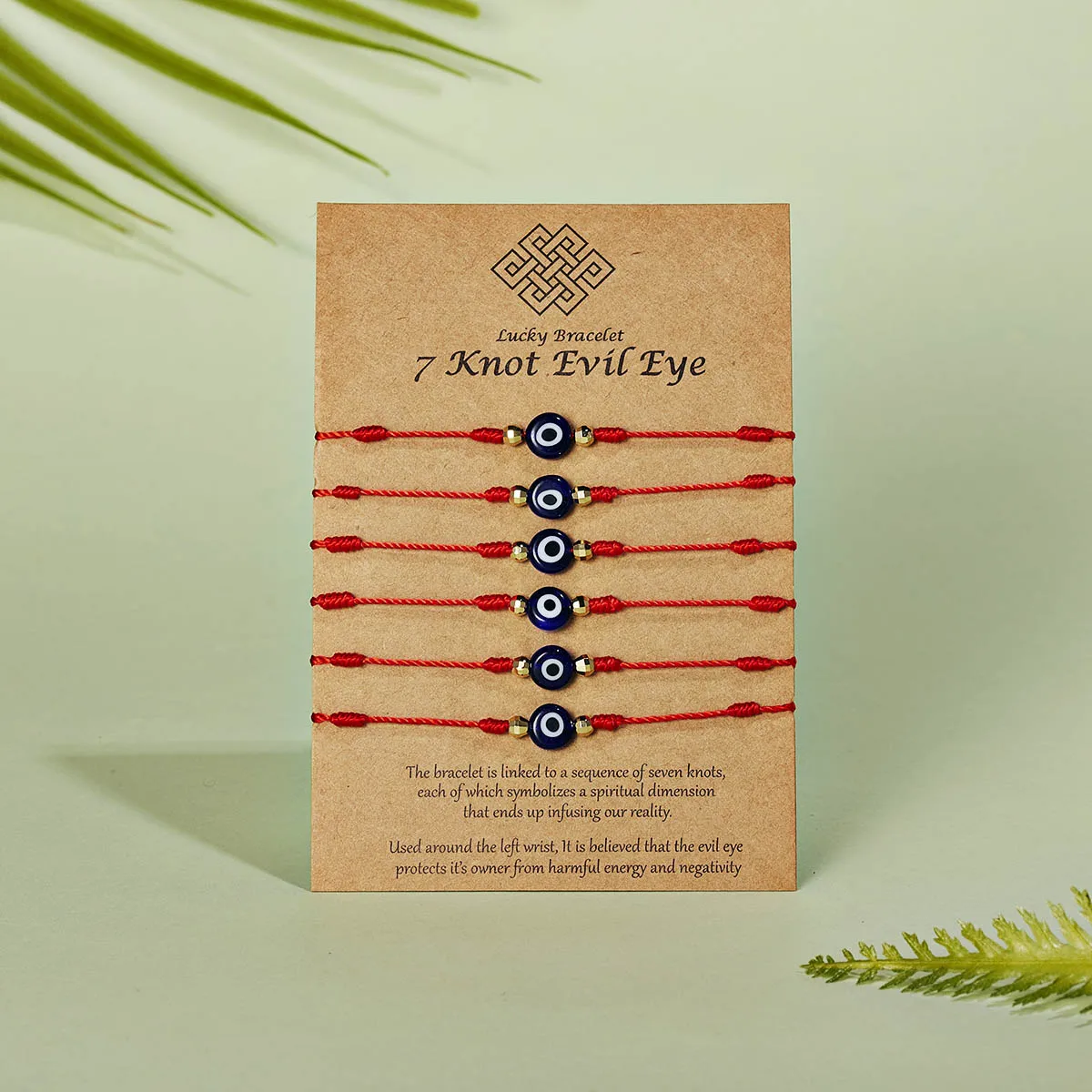 Turkish Colorful Evil Eye Bracelets Set 6pcs Men Lucky 7 Knots Red Black Braided Rope Charm Bracelet Couple Jewelry for Women