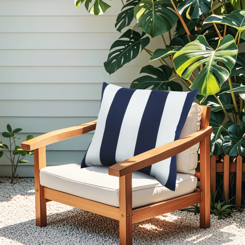 

2 Pack Outdoor Throw Pillows Waterproof Fade-resistant Patio Cushions For Garden Comfortable Decorative Pillow Blue White Strpie