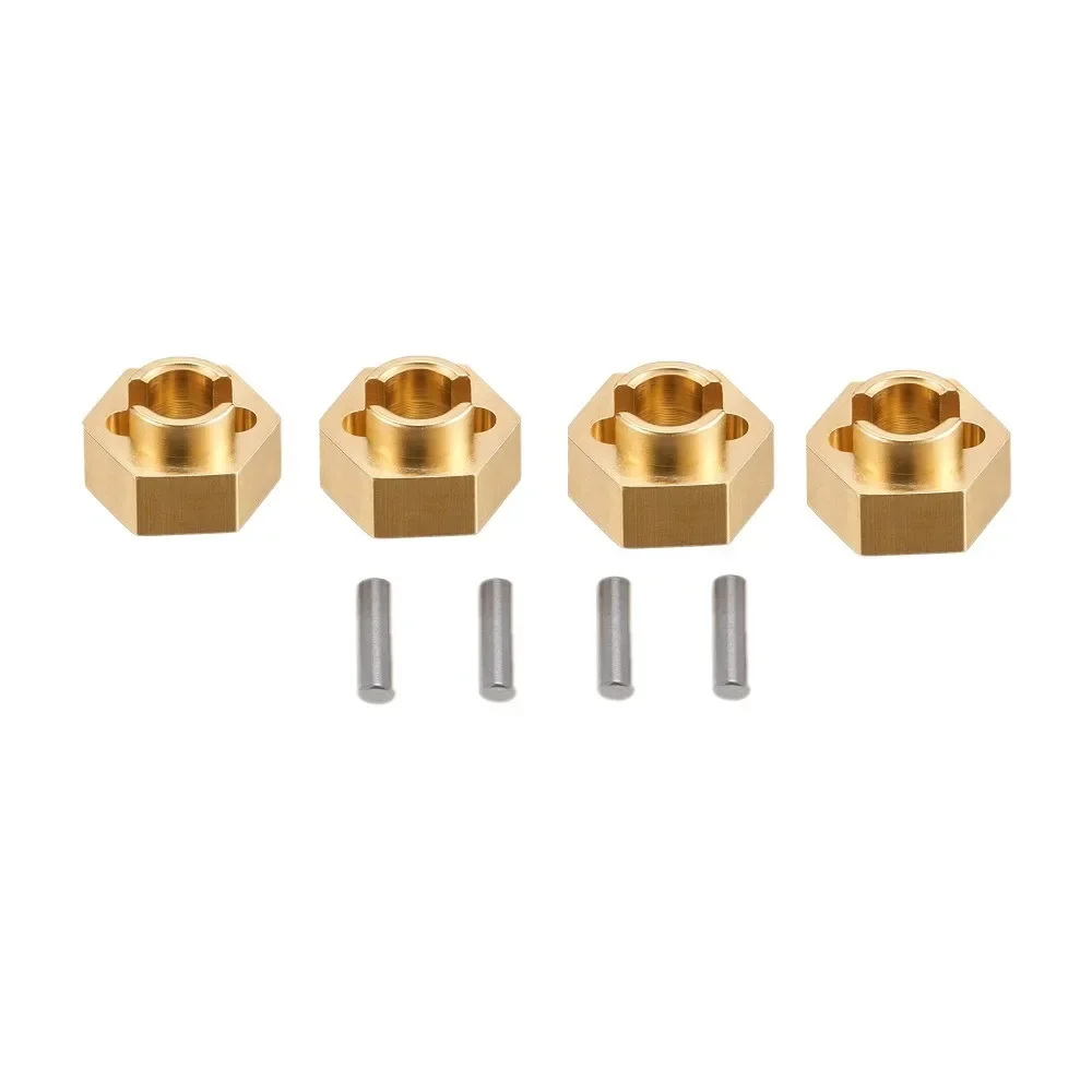 4Pcs Heavy Duty Brass Wheel Hex Adapter Balance Weight for AXIAL SCX24 90081 Upgrades 1/24 RC Crawler Car Parts