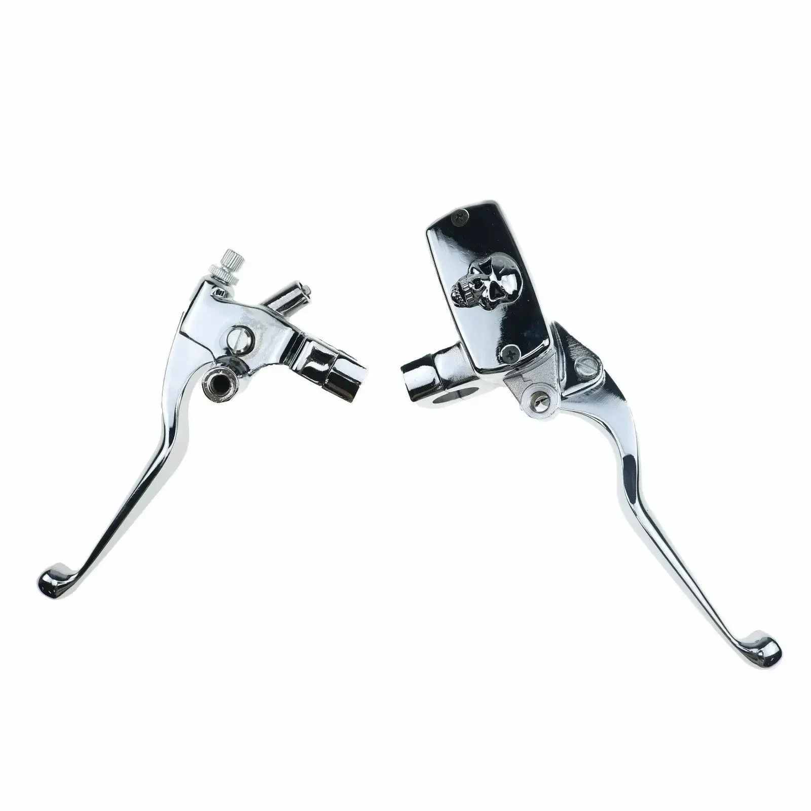 

Chrome 1" Handlebar Skull Reservoir Brake Clutch Lever Cruiser Chopper Custom