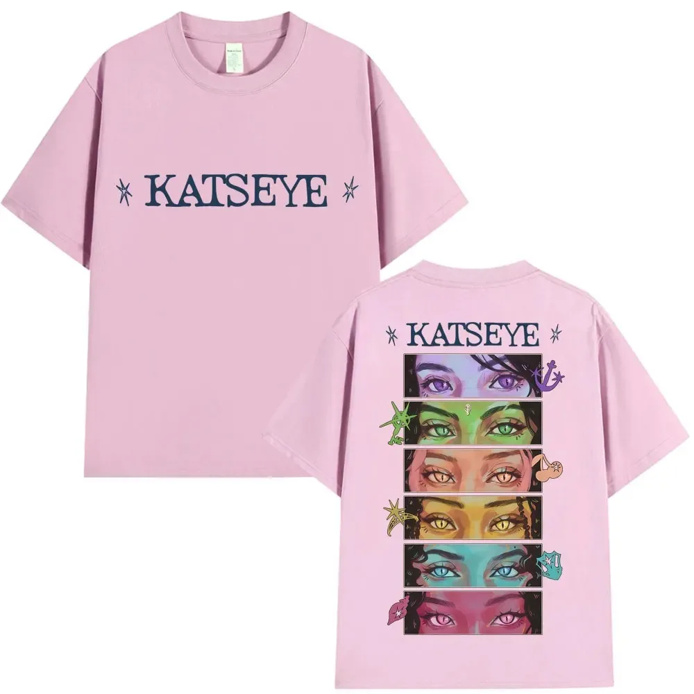 Kpop Katseye Eyes Grafik-Print T-Shirts Pop-Musik Herren Damen Koreanische Ästhetische Mode Harajuku Kawaii T-Shirt Y2K Kleidung – Detail 7