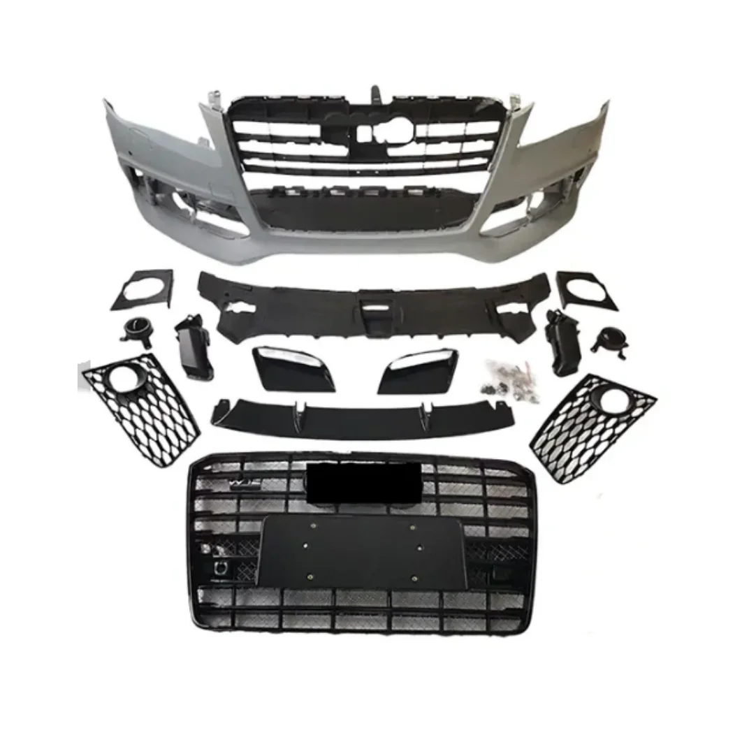 

A8 S8 2011-2018 to RS8 2011-2018 car body kit with w12 rs8 grille front bumper complete with grille front lip