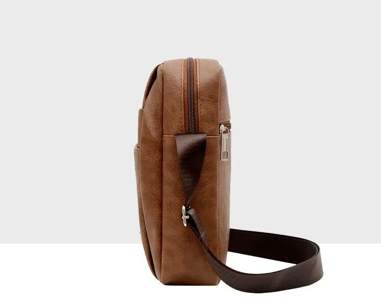 2024 New Retro Fashion Men PU Leather Messenger Shoulder Bags Business Crossbody Casual Large Capacity Bag Male Casual Vintage