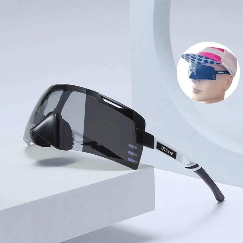 New Photochromic Cycling Glasses Men Women Polarized Sports Eyewear UV400 Bike Sunglasses with Nose Protector