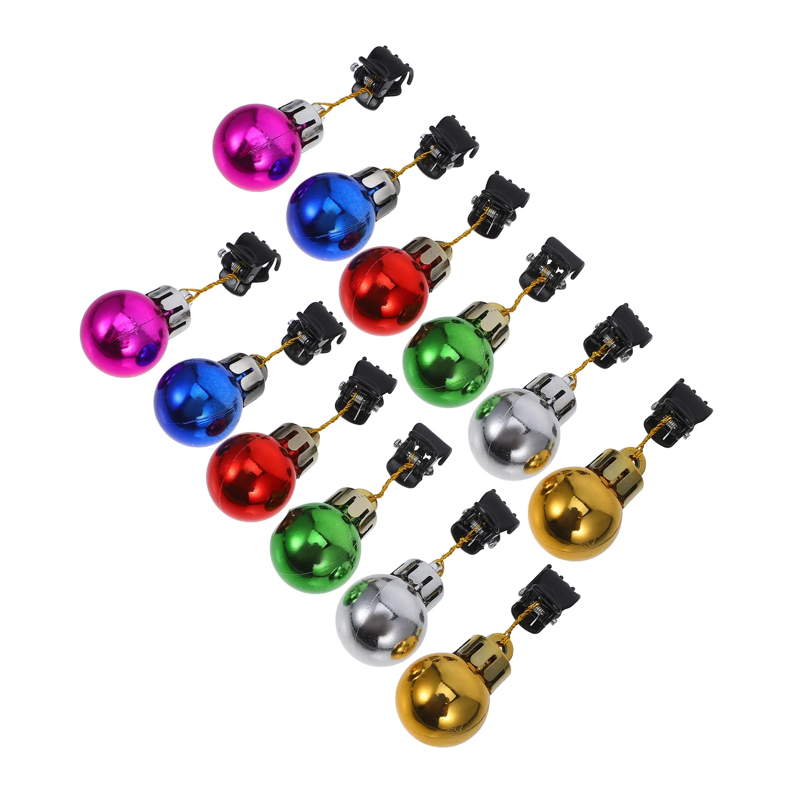 

12 Pcs Christmas Beard Clip Facial Hair Baubles Ornaments Decoration Bright Light