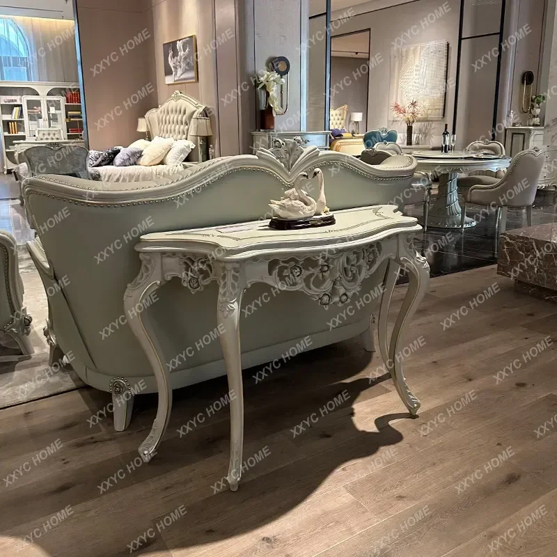 X-style entrance platform, corridor end view table, high-end silver foil sofa back decoration
