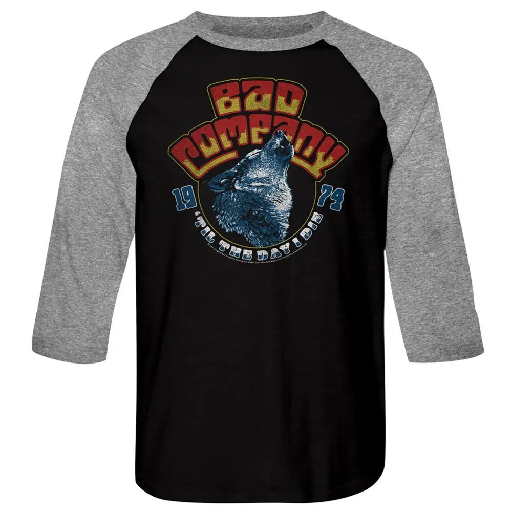 Bad Company Wolf Head 74 3 4 Sleeve Music Raglan T Shirt