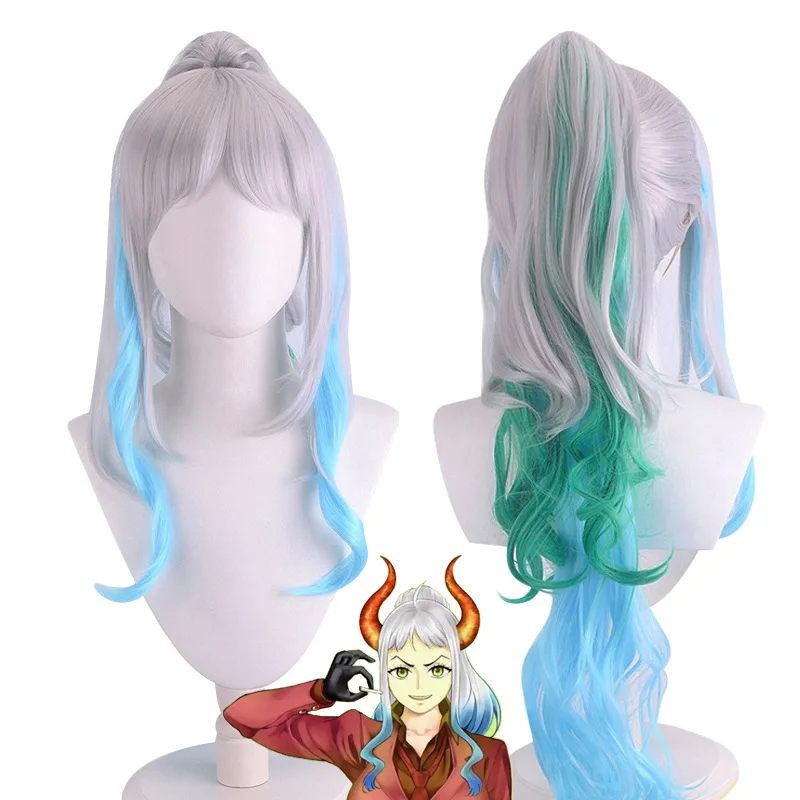 

Colorful Gradient Synthetic Wig Anime Cosplay Inspired By Yamato Character Long Heat Resistant Halloween Party Carnival