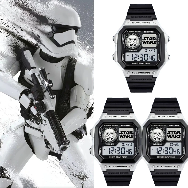 Звездные войны, штурмовик, цифровые часы, аниме, мужские электронные цифровые часы, водонепроницаемые наручные часы, светодиодные часы с героями мультфильмов для мальчиков