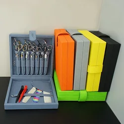 New PU Leather Solid Color Hair Scissors Storage Box Hair Salon Tools Box Hair Stylist Comb Kit