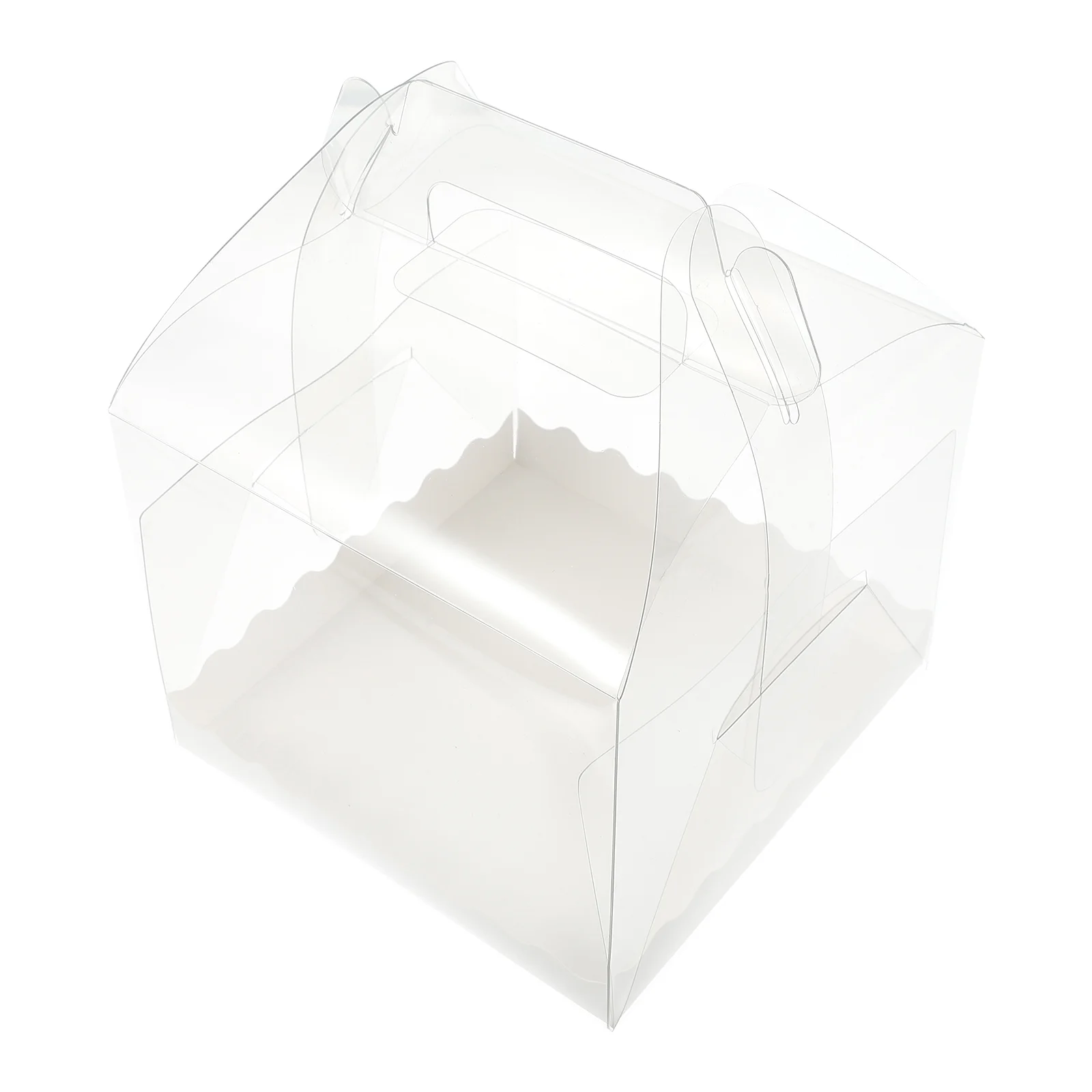 

10 Pcs Cake Portable Box Candy Container Clear with Lid Paper The Pet Plastic Boxes