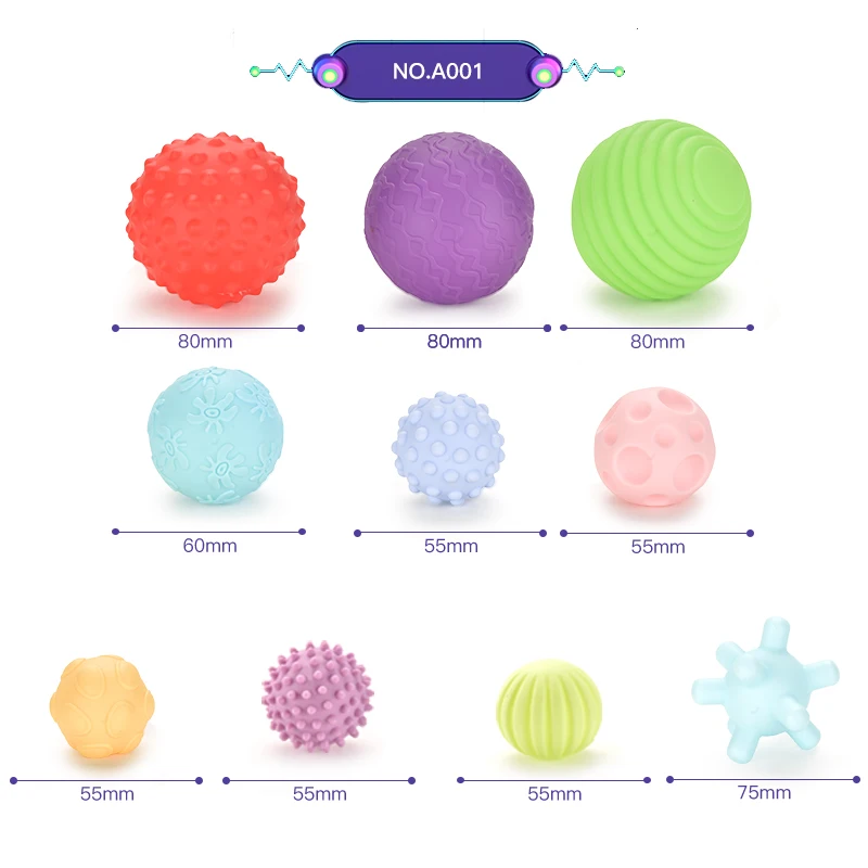 Bola de tacto sensorial para bebé: textura de silicona suave, entrenamiento de agarre y diversión para el baño para bebés