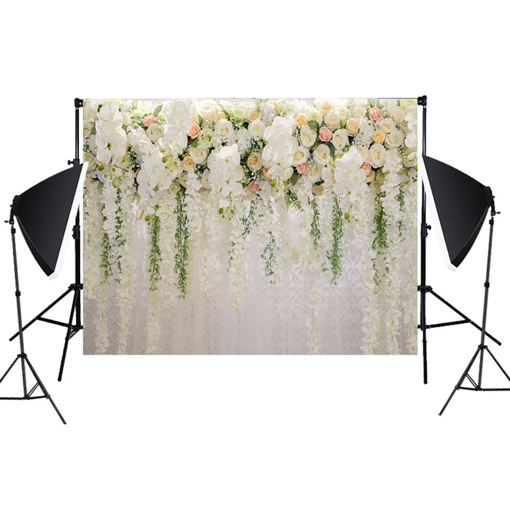 

3D Photo Backdrop Premium Vinyl Cloth Rose Orchid Background Photography Lightweight Durable Flowers Shoot Guest
