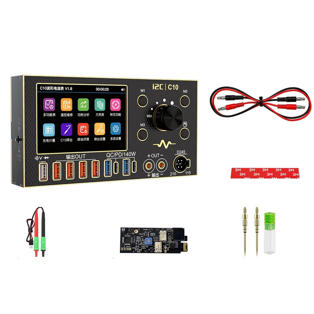 I2C C10 Multifunction Precision Waveform Ammeter With D245 D210 Soldering Base For Mobile Phone PCB Soldering Repair Tool