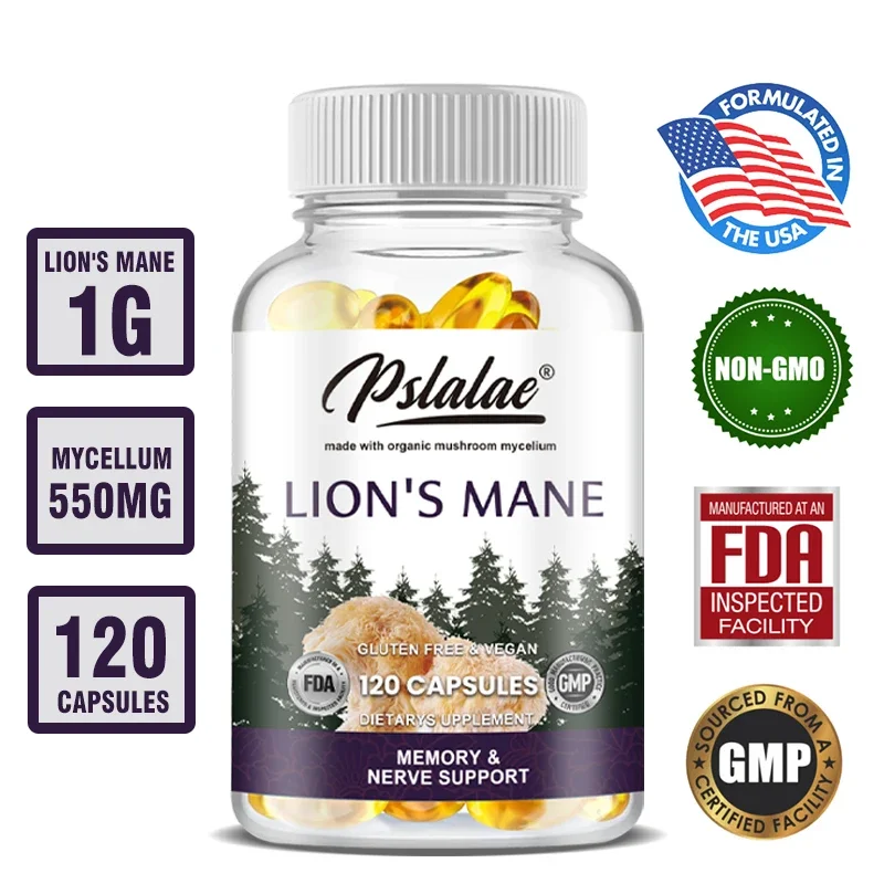 Lion's Mane Capsules, Promotes Mental Clarity, Concentration and Memory, Mushroom Supplement, Original Flavor