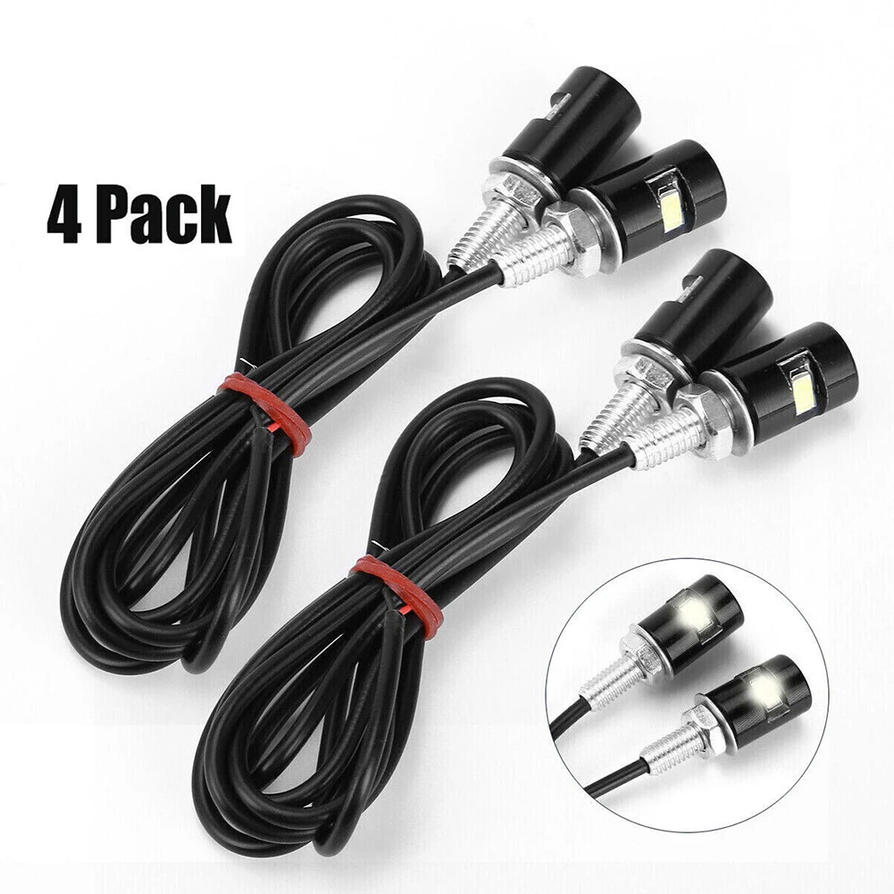 2 PCS/4 PCS 12V Motorcycle License Plate Light Lamp Super Bright 6000K License Tag Screw Lamp For Motorcycle Car Truck RV ATV