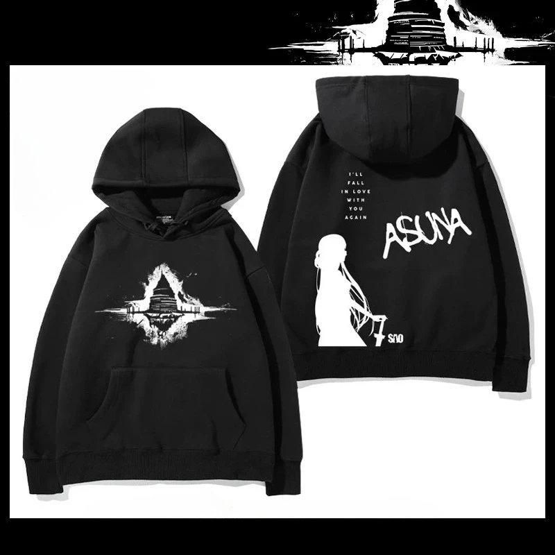 Anime SAO Sword Art Online Yuuki Asuna Cosplay Hoodie Women Men Harajuku Sweatshirt Streetwear Hip Hop Pullover Hooded Jacket