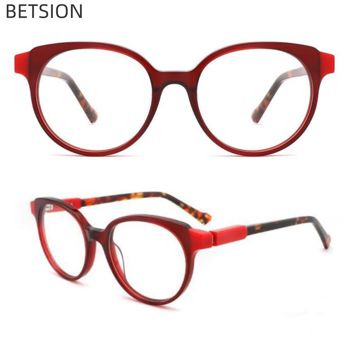 

BETSION Eyeglasses Frame Glasses Eyewear Retro Rectangle Acetate Spectacles