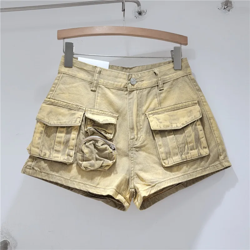 Design Sense SexyGirl Tooling Pantaloncini di jeans da donna 2025 Primavera Estate Lavato Pantaloni larghi a gamba larga skinny larghi e versatili