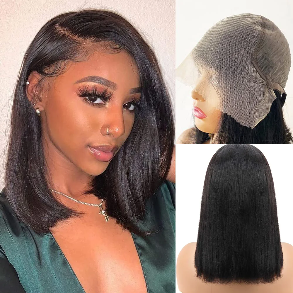 200% Straight Glueless Wig Ready To Go Human Hair Wigs Pre Cut Lace Air Wig Sale Wear And Go Bob Wigs For Women Human Hair