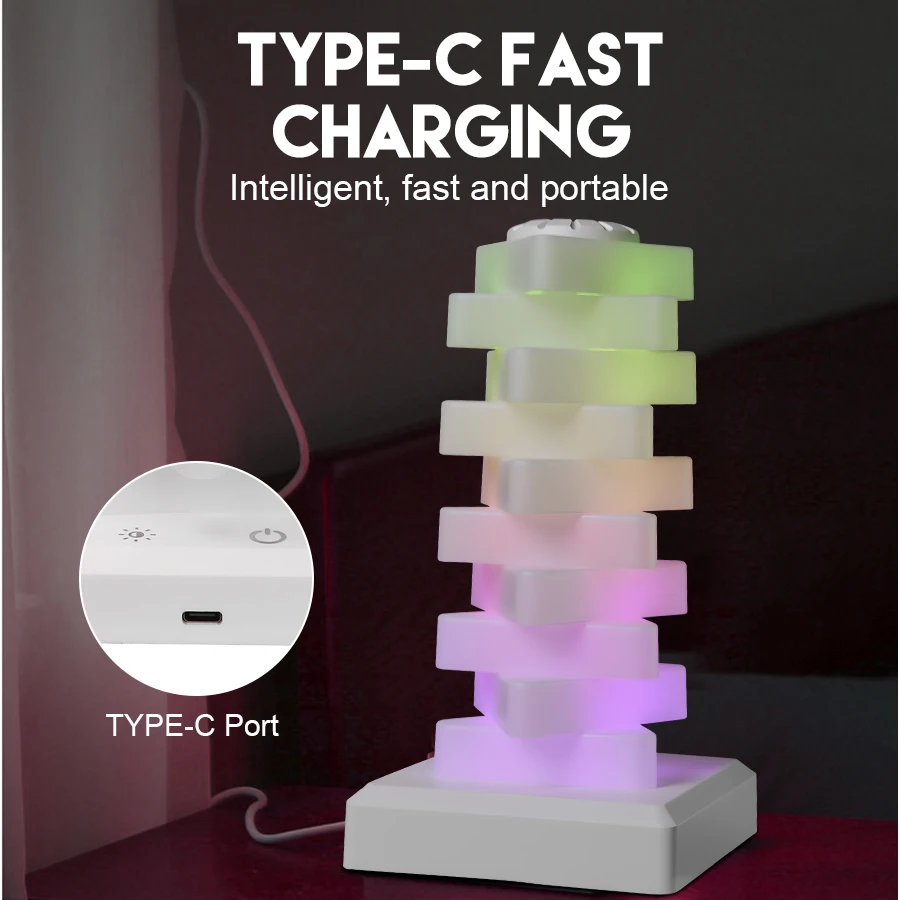 D5 Creative DIY Adjustable RGB Magic Cube Night Light, USB Home Bedroom Game Room Dimming and Color Changing Bedside Night Lamp