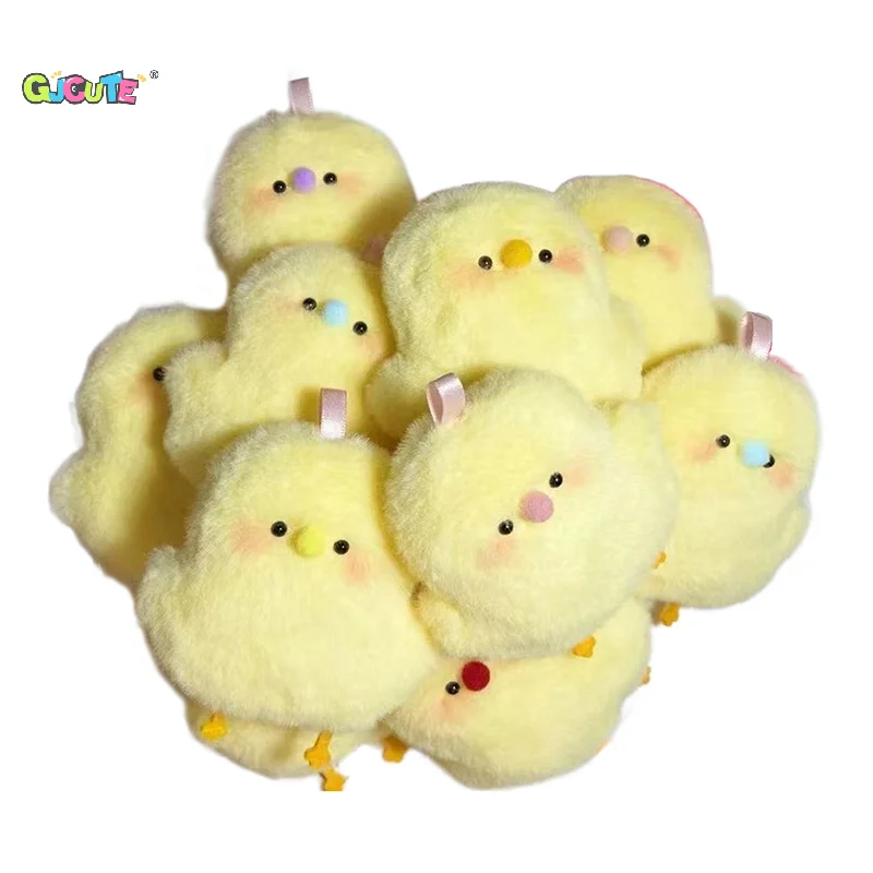 1/2pcs Cute Little Yellow Chicken Pendant Plush Doll Toy Net Red Chick Mini Bag Hanging Decoration Keychain