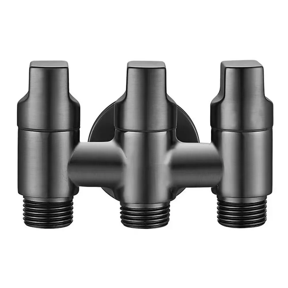 One-inlet And Three-outlet Angle Valve Three-way Multi-function Diverter Valve Water Cleaning Sprayer Bathroom Accessories