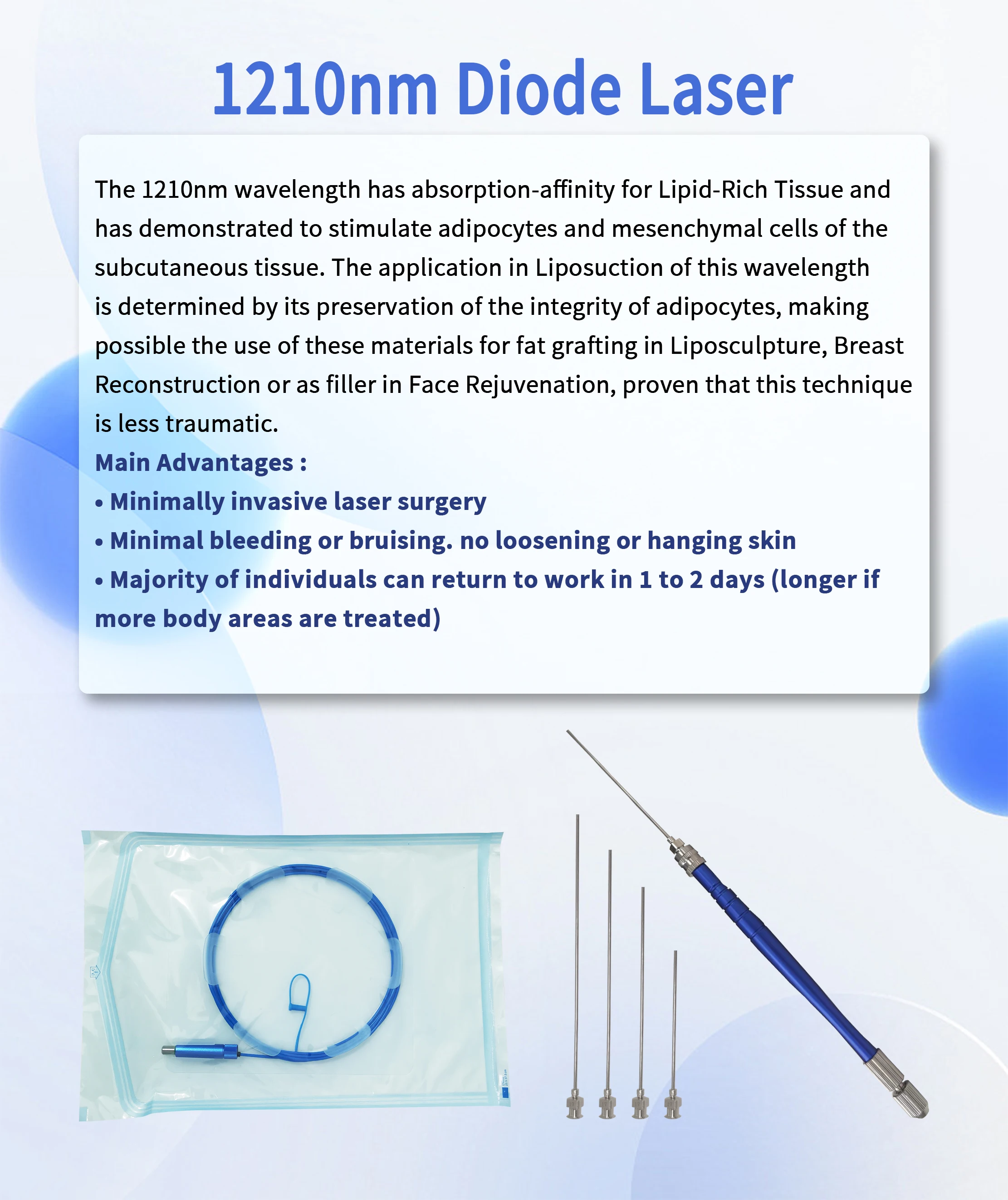 1210nm More Effective Fat Lipolysis More Safe Fat Liposuction Skin Rejuvenation Machine
