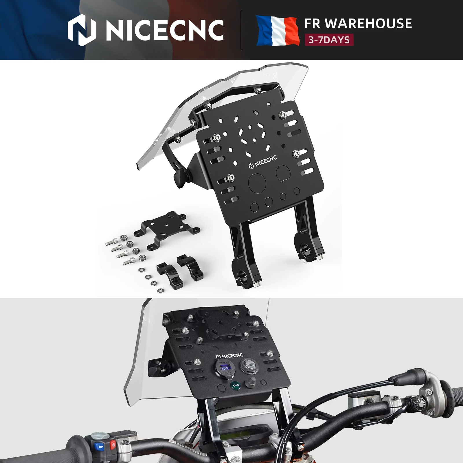 Support de montage GPS universel, mini kit de carénage pour KTM 690 SMC 2008-2024, Husqvarna 701 Enduro Supermoto 2016-2024, GasGas 700 SM ES