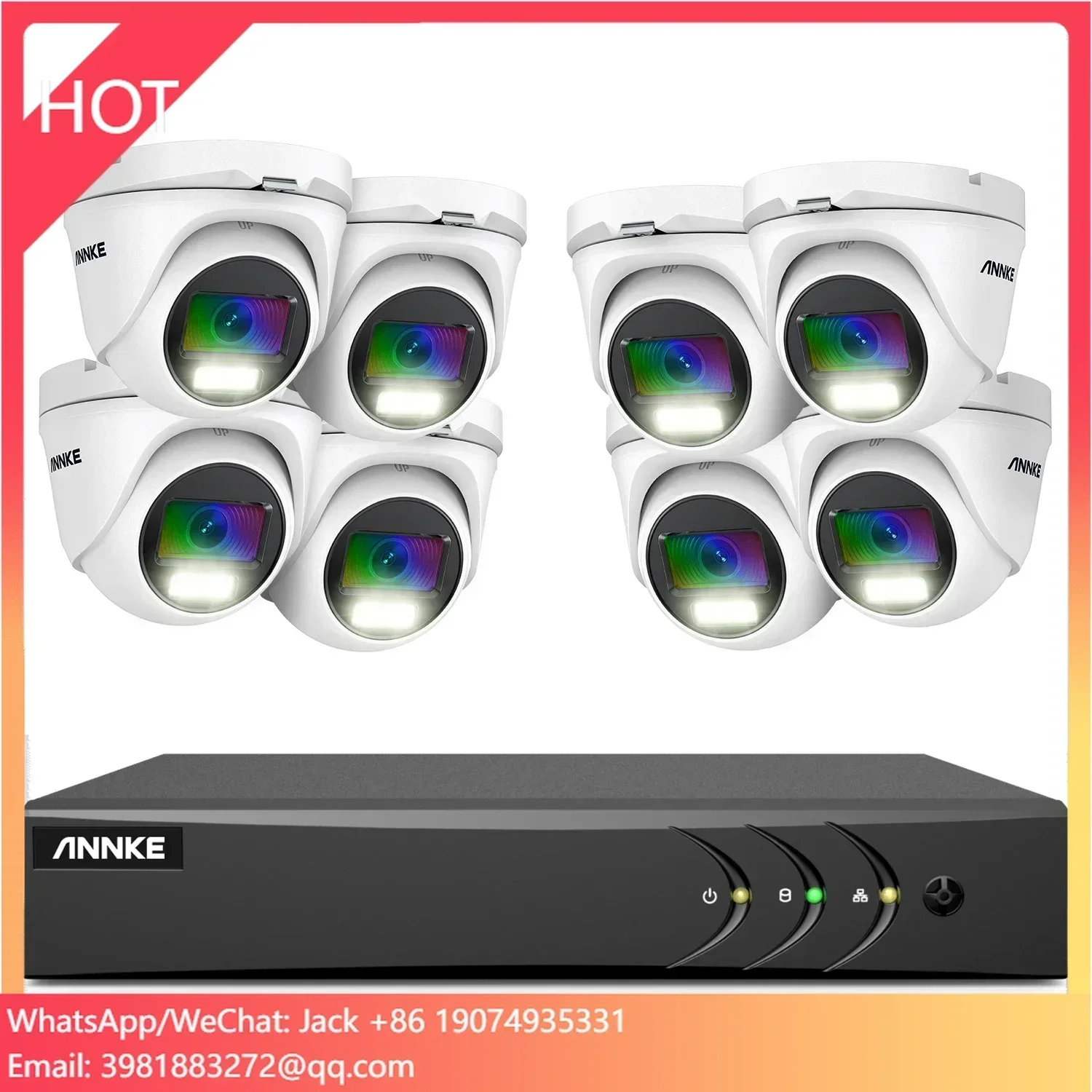 ANNKE NightChroma 8-Channel 5MP H.265+ DVR Security Camera System With 8pcs 2MP 1080P Outdoor CCTV Cameras
