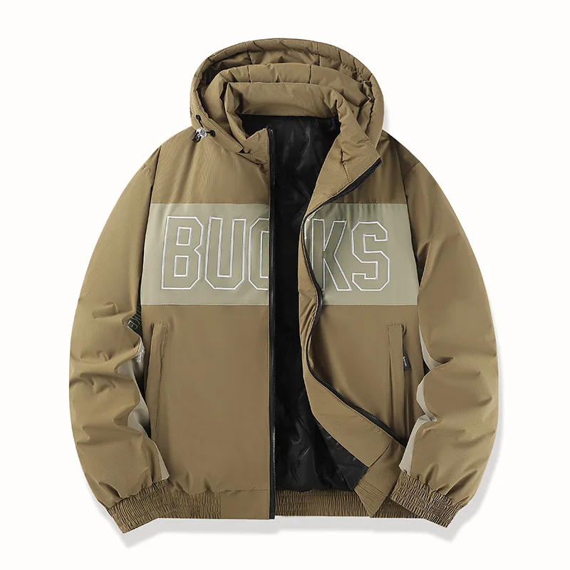 Youth Men's Hooded Cotton Jacket Autumn Winter Thick Warm Windproof Waterproof Loose Fit Style New Arrangement