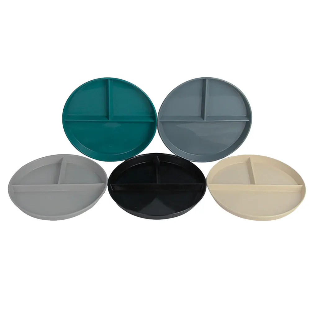 

5pcs Japanese Style Dining Plate Set Colorful Plastic Divided Serving Dish Multi Functional Compartment Tray For Kitchen Home