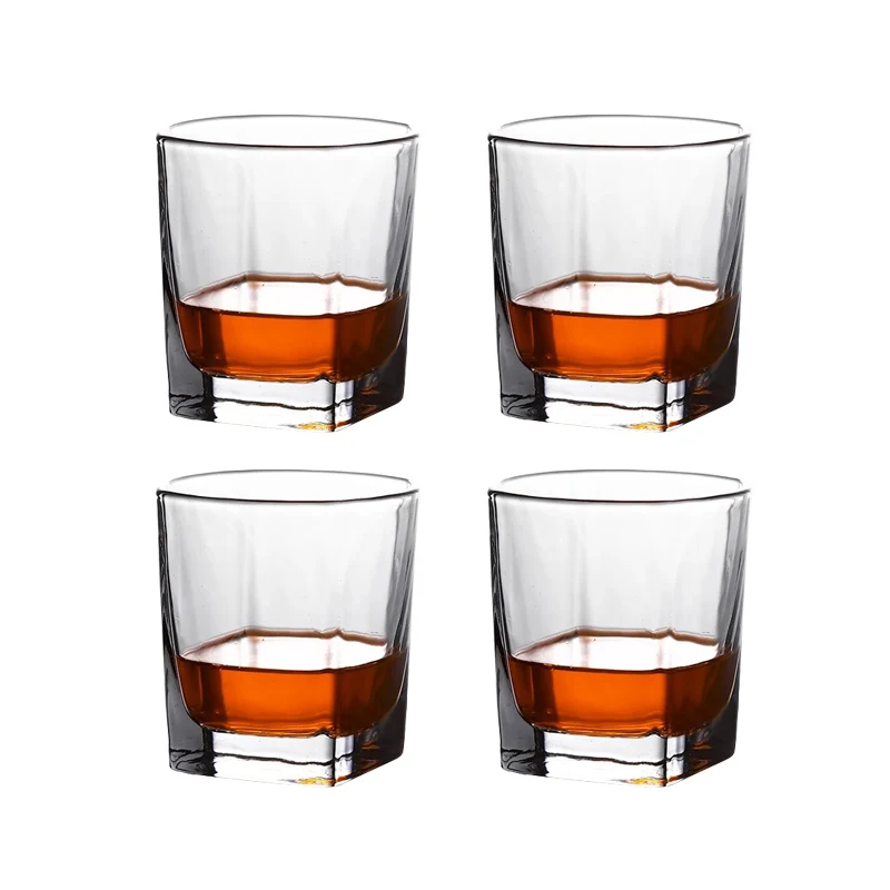 235ml 4pcs Set European Crystal Whiskey Glass Transparent Drinkware Beer Brandy Foreign Wine Glasses Liquor Goblet Beverage Cup