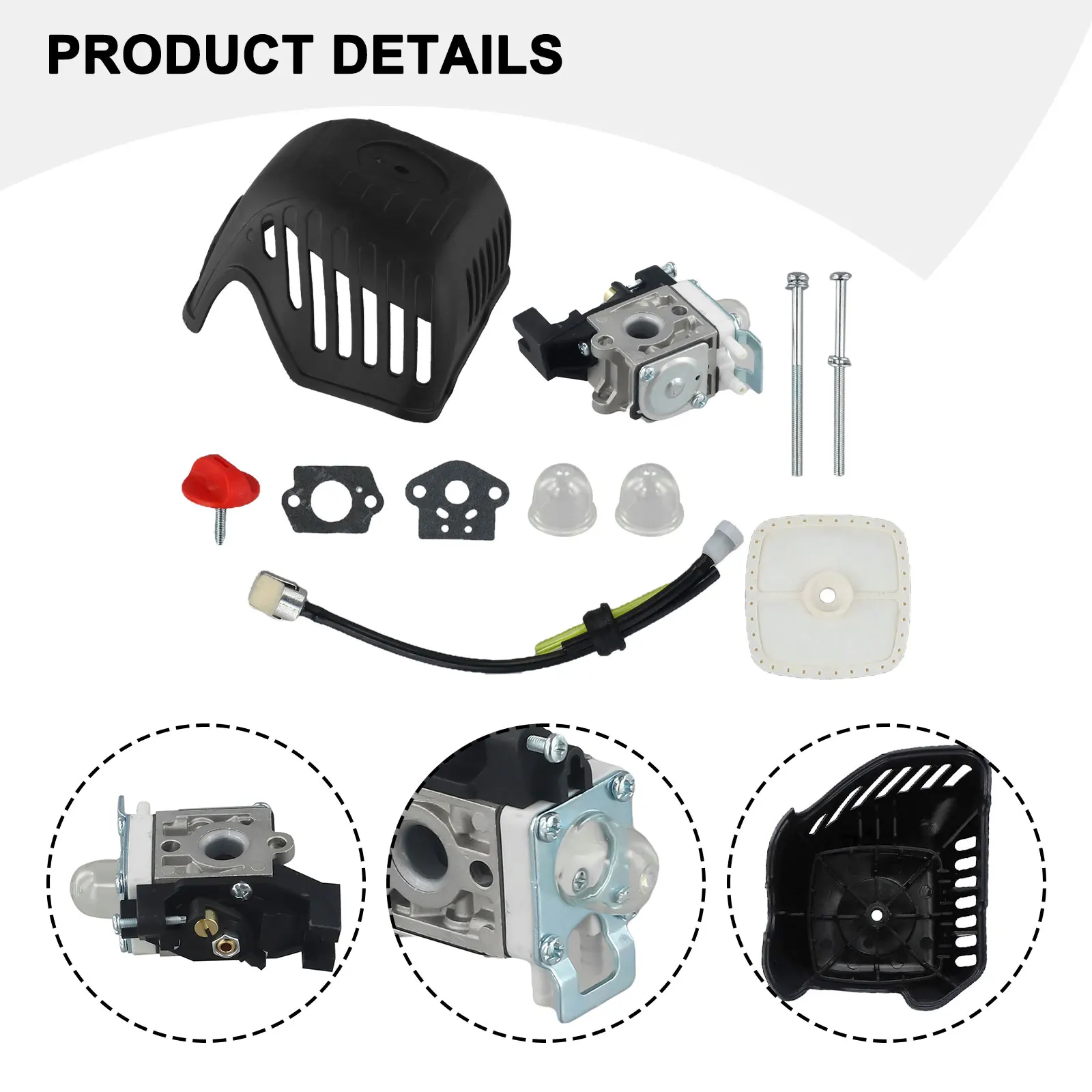

For Trimmer Carburetor Kit for SRM225 GT225 PE225 PAS225 Contains Air Filters Gaskets and Fuel Line Components