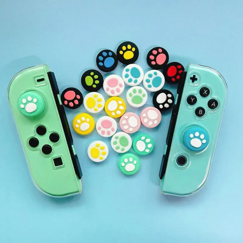 

1/2Pcs Cat Paw Sakura Silicone Thumb Grip Cap for Nintendo Switch/OLED/Lite JoyCon Controller Cute Replaceable Joystick Cover