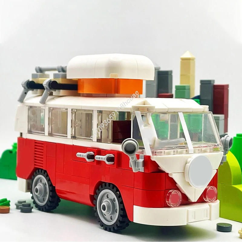 344 pièces MOC voiture du peuple T1 camping-car Van City Champions inspirant Architecture créative blocs de construction pour enfants cadeau de noël