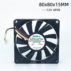 Brand New Nidec 8CM 80mm 12V Cooling Fan U80R12MLAB-58  Computer Case Cooling Fan 4pin