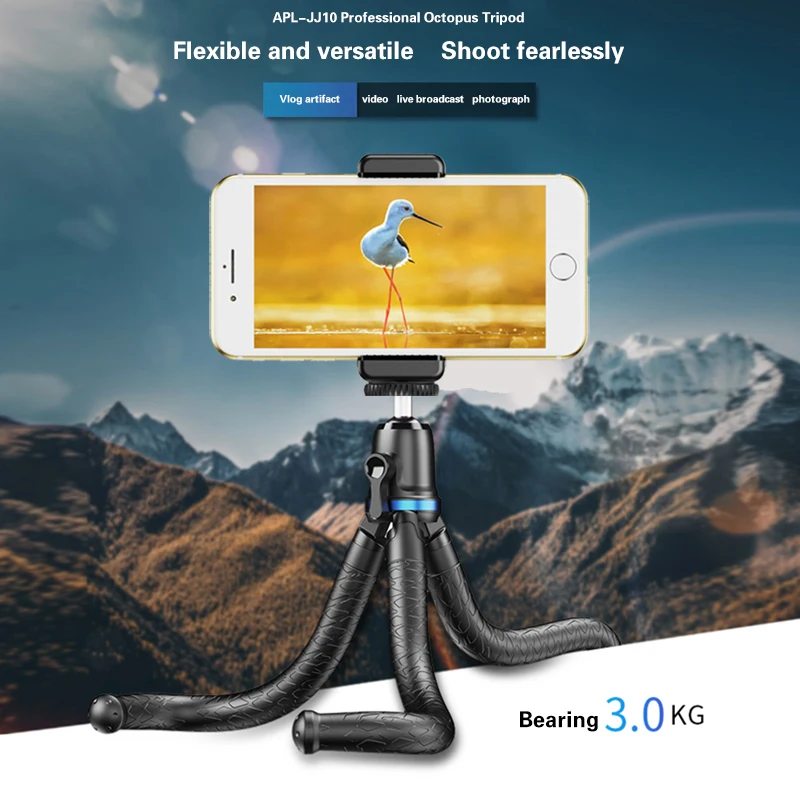 

Mobile selfie live streaming DSLR sports camera universal portable octopus tripod stand