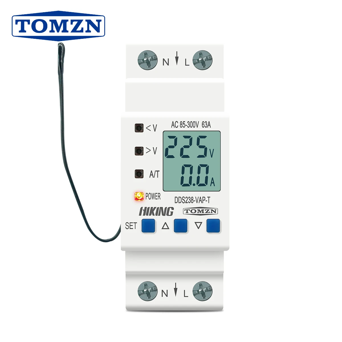 TOMZN Din Rail Adjustable Over Under Voltage Protective Device Current Temperature Limit Protection Voltmeter Ammeter KWh