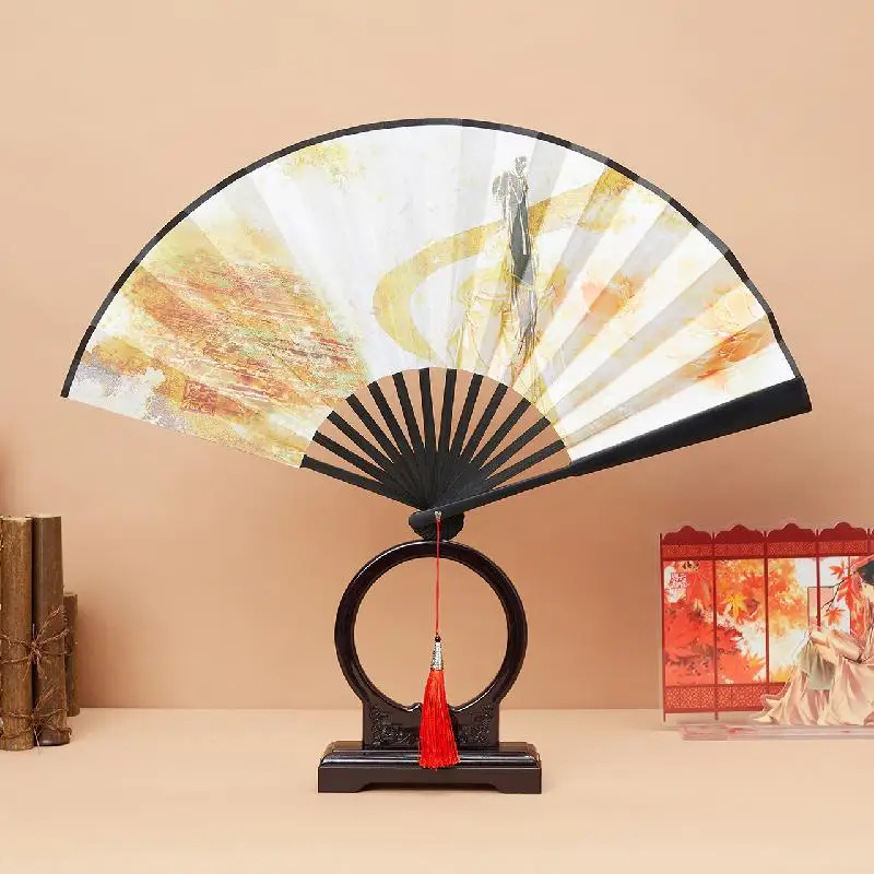 Anime Tian Guan Ci Fu Xie Lian San Lang Folding Fan Cosplay Heaven Official's Blessing Handheld Folded Antiquity Cool Cloth Fan