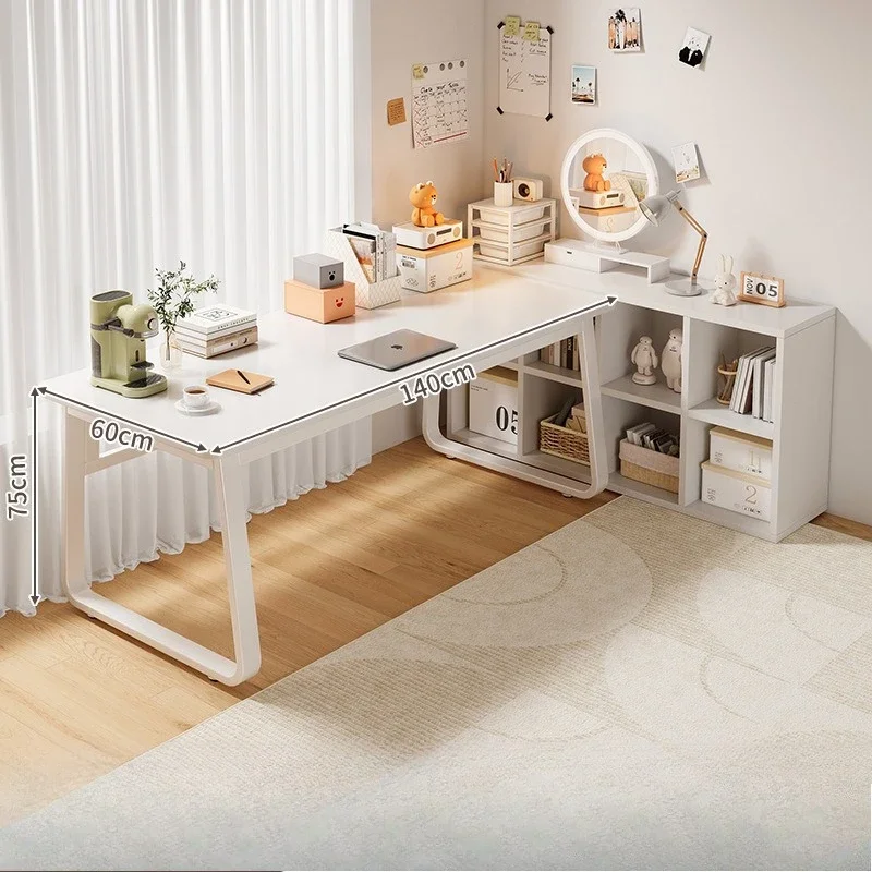 Multi-functional Computer desk desktop modern simple girl white makeup integrated workbench desk storage cabinet