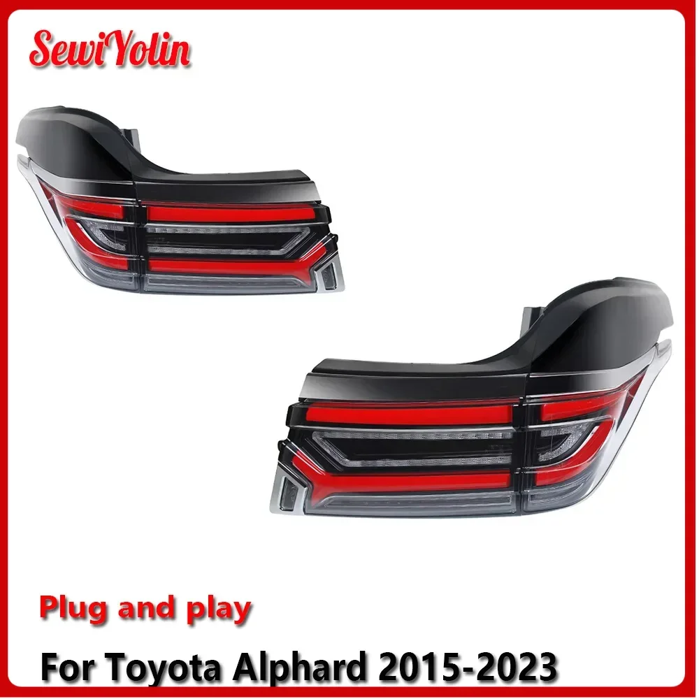 

Car LED Tail Light Accessories For Toyota Alphard 2015-2023 Auto Rear Fog DRL Brake Turn Signal Lamp Plug and Play