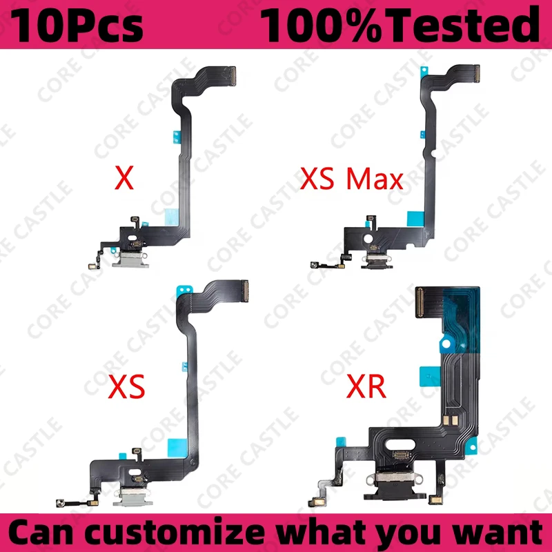 

10Pcs Charging Flex Cable For iPhone X XR XS Max USB Port Charger Dock Connector Mic Socket Headphone Plug small board With ic