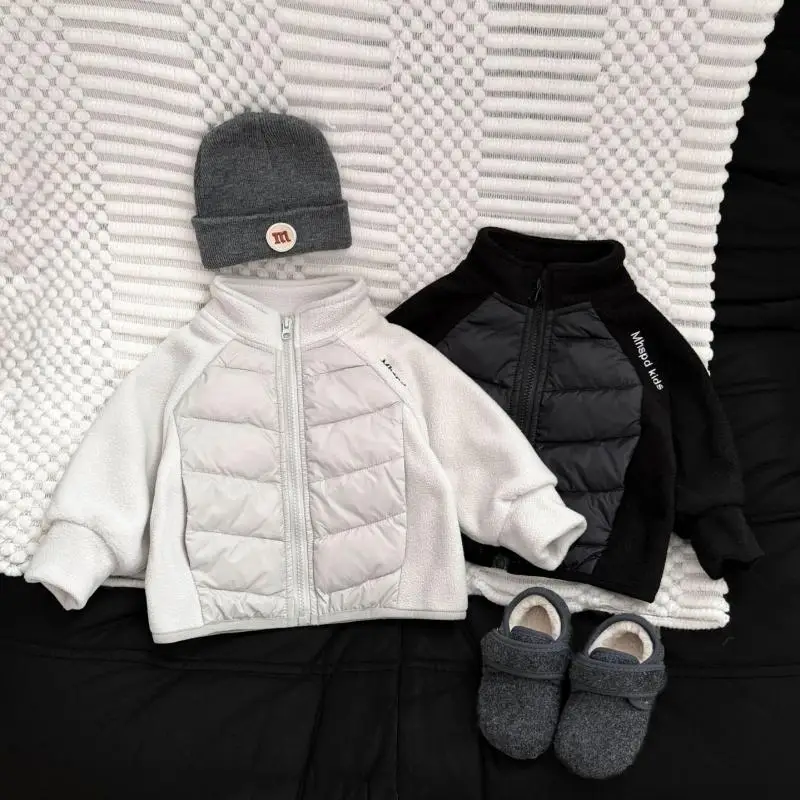 2026 Winter New Children Light Down Jacket Fashion Splicing Boys Girls White Duck Down Warm Coat Toddler Warm Clothes