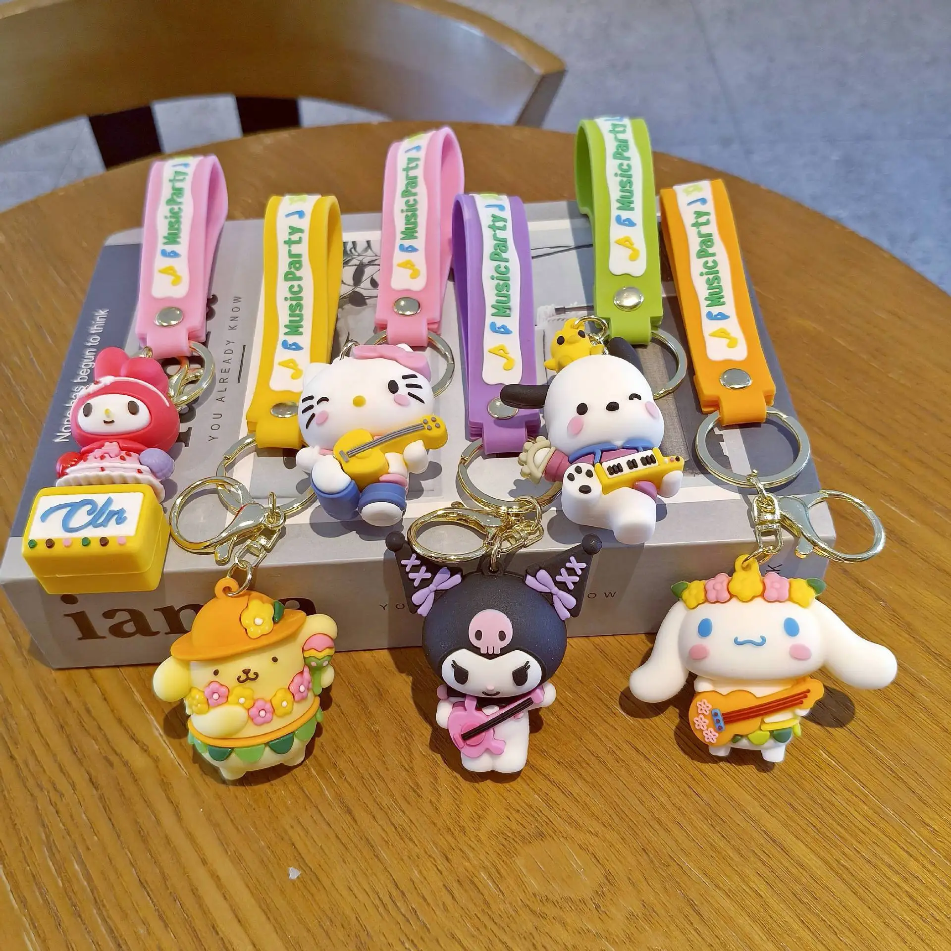 

Sanrio Hello Kitty Keychain My Melody Kuromi Cinnamoroll Pompom Purin Pendant Keyring Cute Littletwinstars Keychains Toys