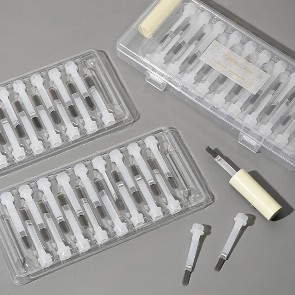 One Set Disposable Dip Replacement Brush Mini Nail Polish Replacement Brush Replacement Liquid Soft Bristles Flat Brush Pen