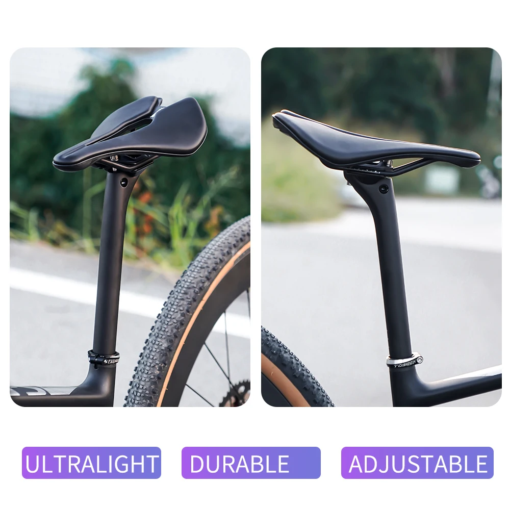 TOSEEK Carbon Seatpost 27.2 31.6mm Length 400mm Offset 20mm MTB Road Bike Seat Post Seat Tube Bicycle Parts MTB Carbon Canoe
