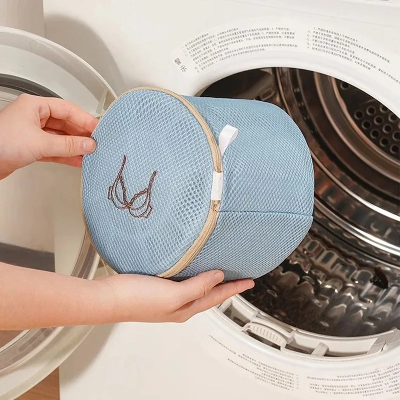 1PC Laundry Bag Fine Mesh Embroidery Print Laundry Pouch Household Clothes Cleaning Washing Bags For Washing Machines New view 2
