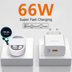 6A 66W Super Fast Charger Cable for Huawei Mate 40 50 60 P50 P60 Nova 9 10 Honor 90 100 Magic 5 Lite 6 Pro Type C Charging Cable