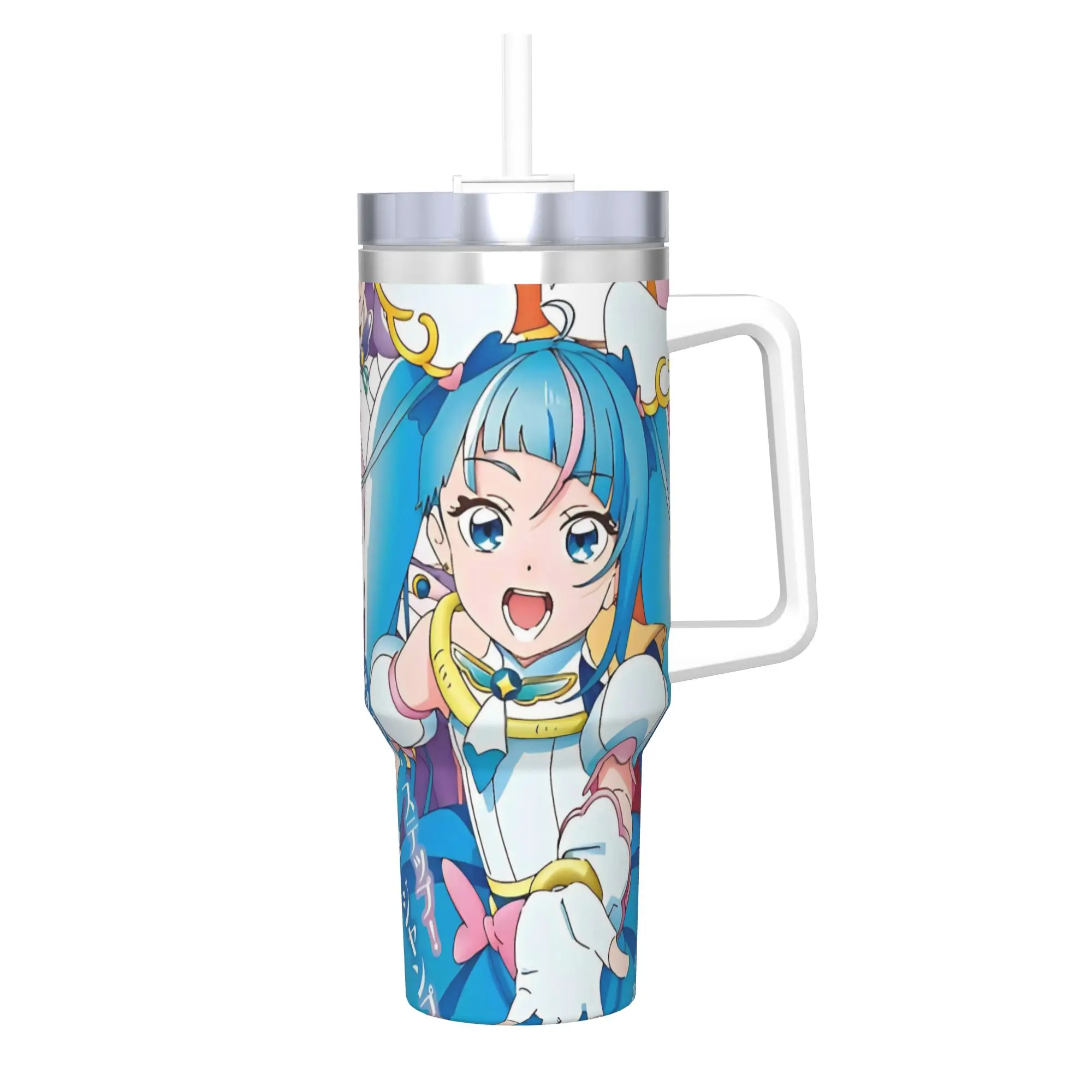 Soaring Sky Pretty Cure Tumbler 40oz Stainless Steel Double Wall Vacuum Insulated  Travel Mug With Straw